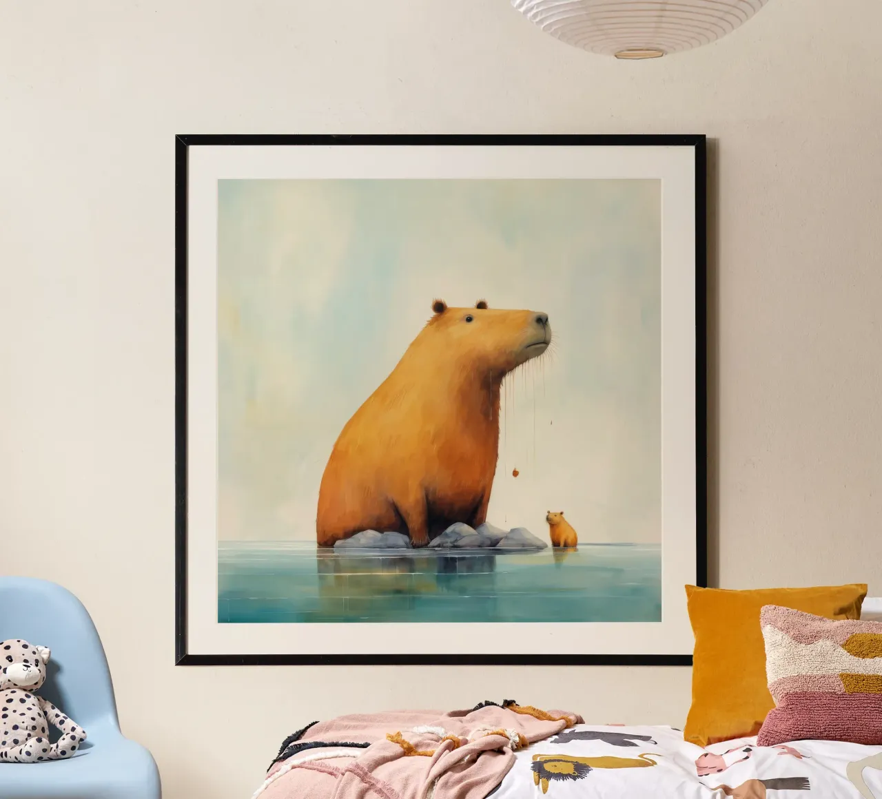 Minimal Capybara poster da Minimal Animal Art