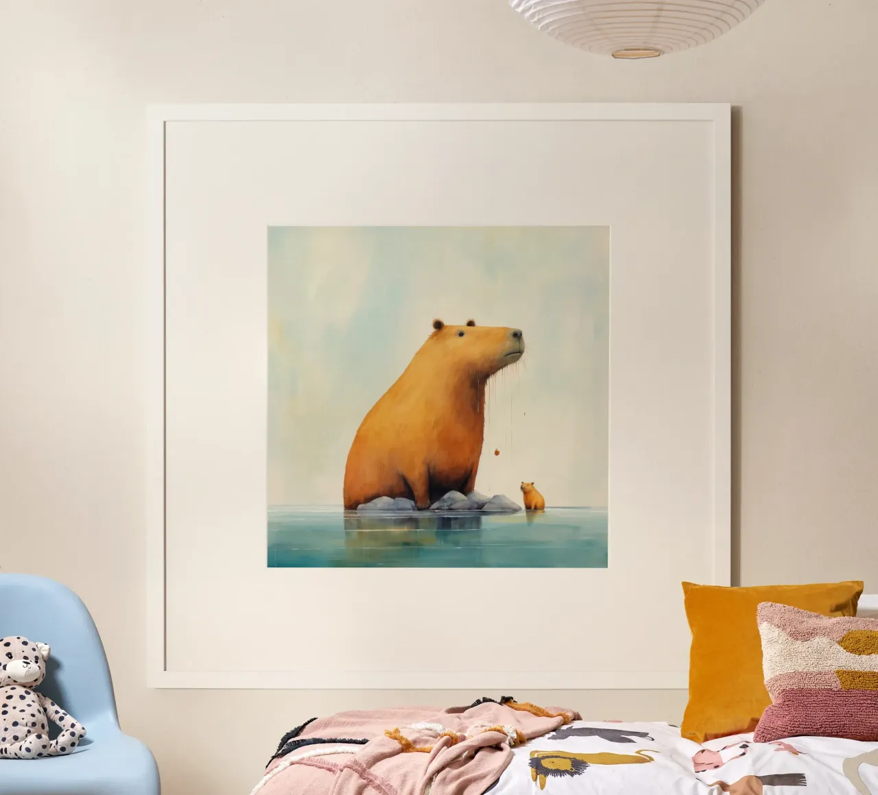 Minimal Capybara poster da Minimal Animal Art