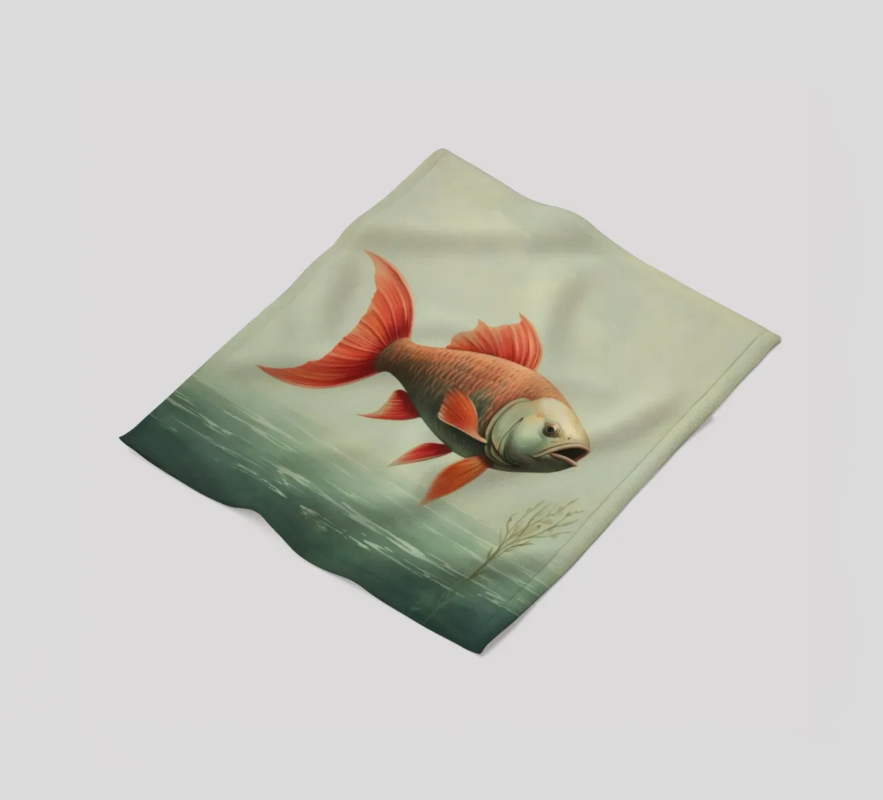 Minimum Carp fleece blanket by Minimal Animal Art