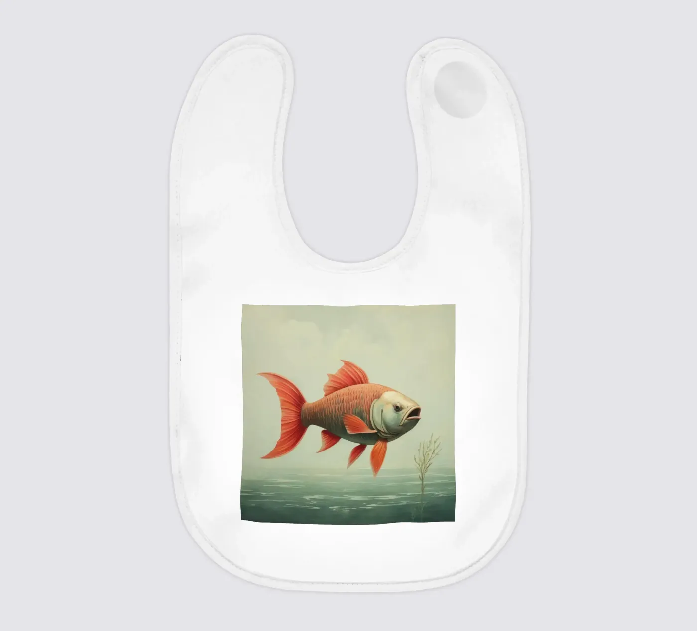 Minimum Carp baby bib by Minimal Animal Art