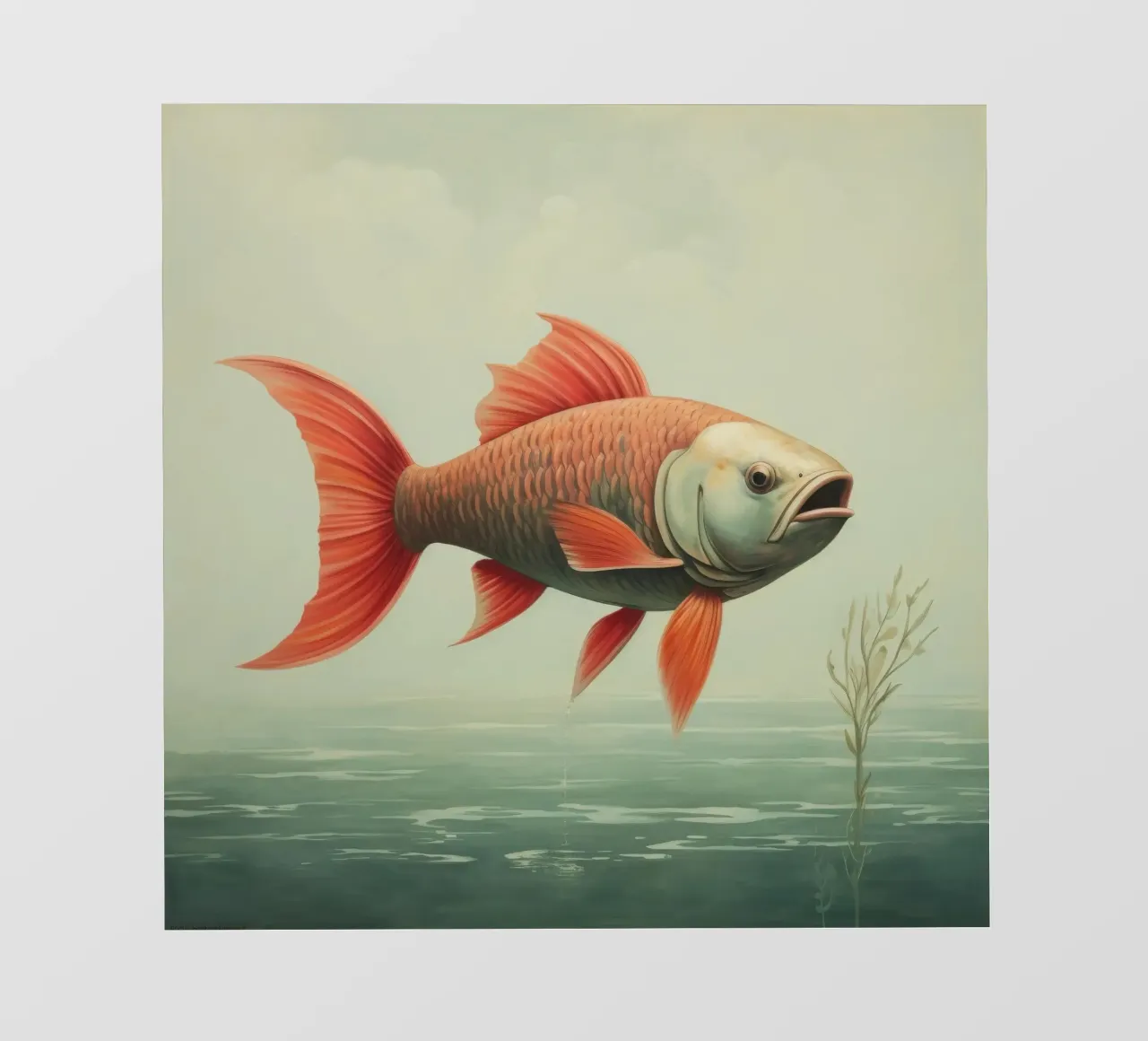 Minimaal Karper fotobehang van Minimal Animal Art