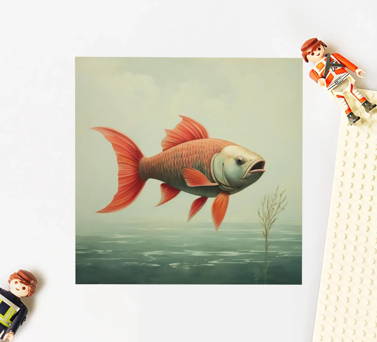 Minimum Carp sticker by Minimal Animal Art