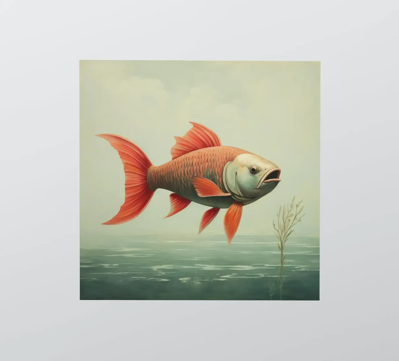 Minimum Carp sticker by Minimal Animal Art