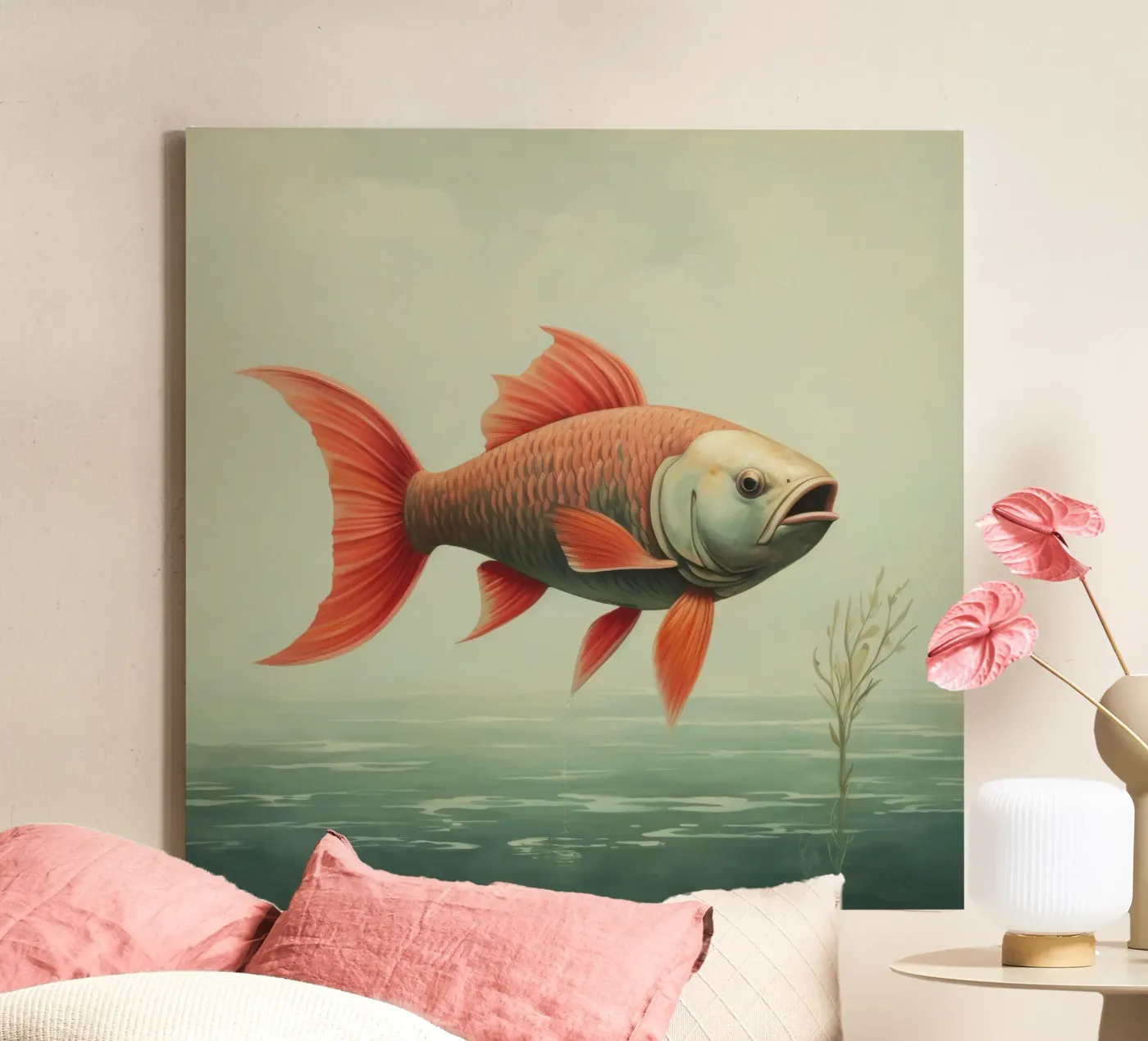 Carpe minimale toile de Minimal Animal Art