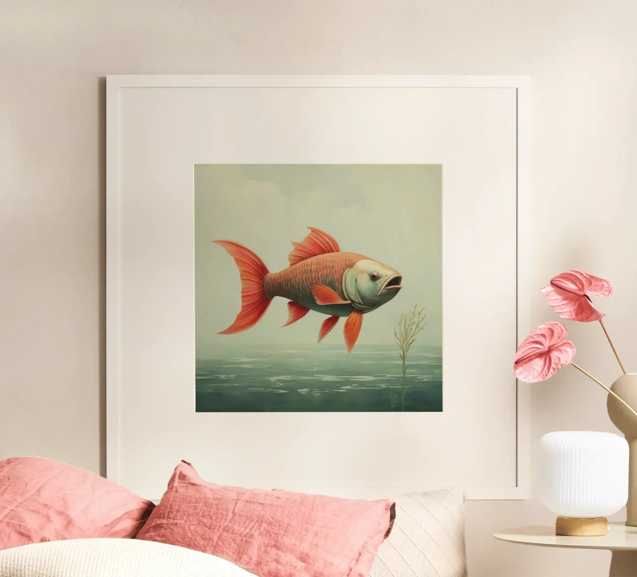 Carpa minima 2 poster da Minimal Animal Art