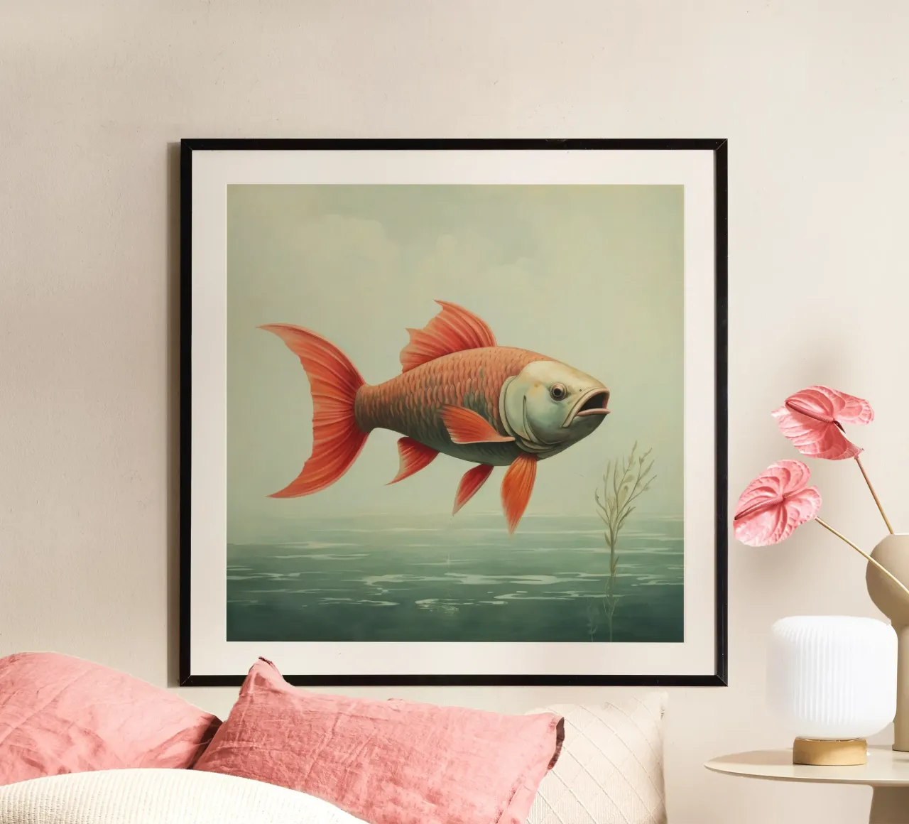 Carpa minima 2 poster da Minimal Animal Art