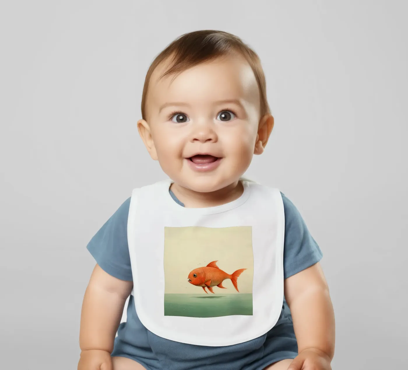 Minimaal Karper baby slabbetje van Minimal Animal Art