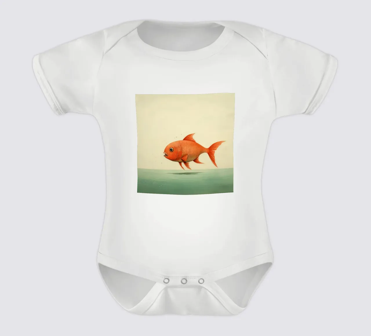 Carpe minimale body bébé de Minimal Animal Art
