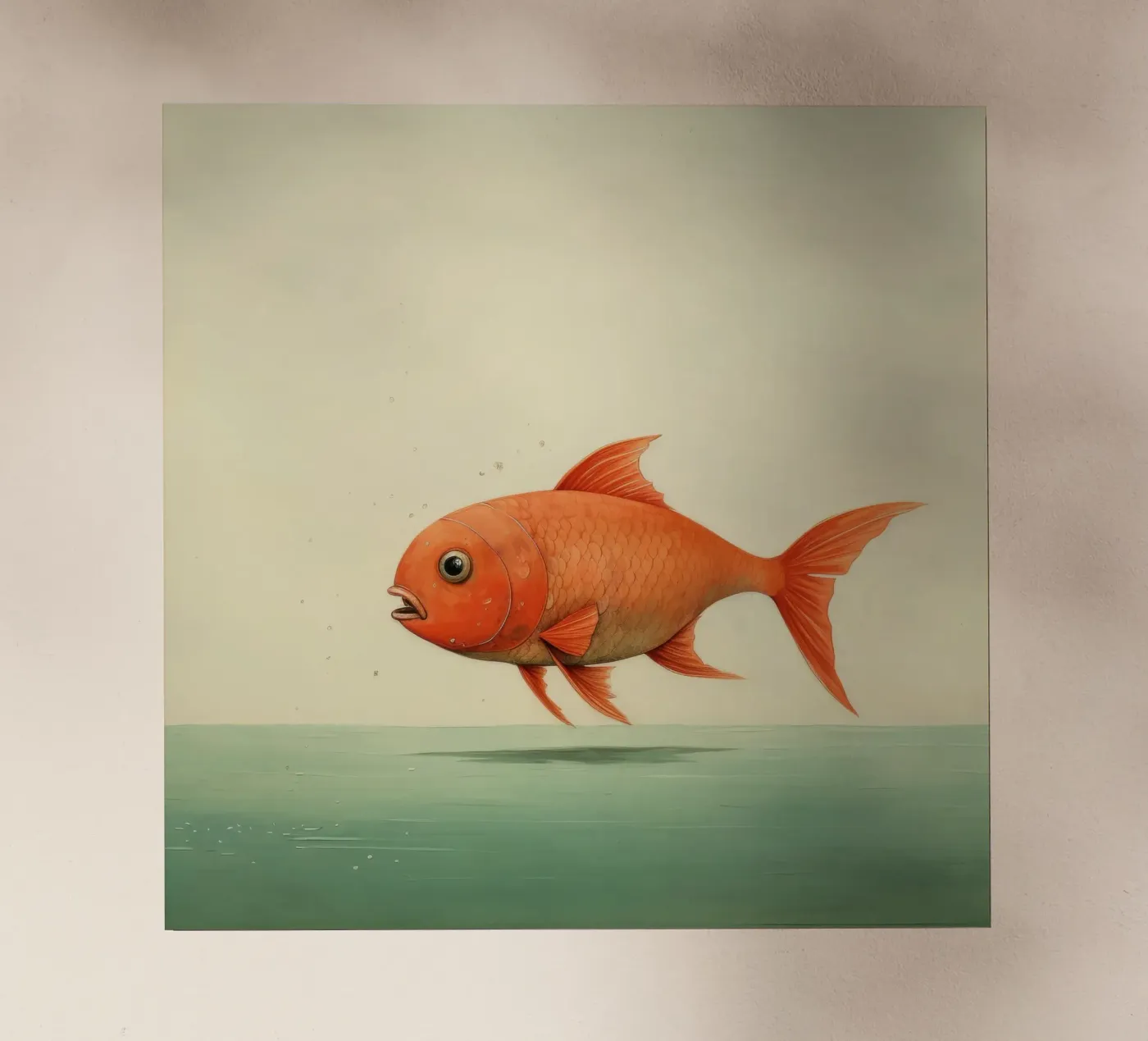 Minimaler Karpfen Backlit Folie von Minimal Animal Art