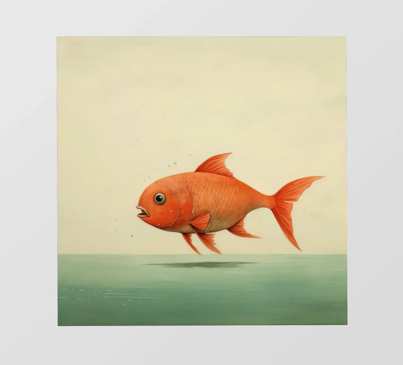 Minimaler Karpfen Backlit Folie von Minimal Animal Art