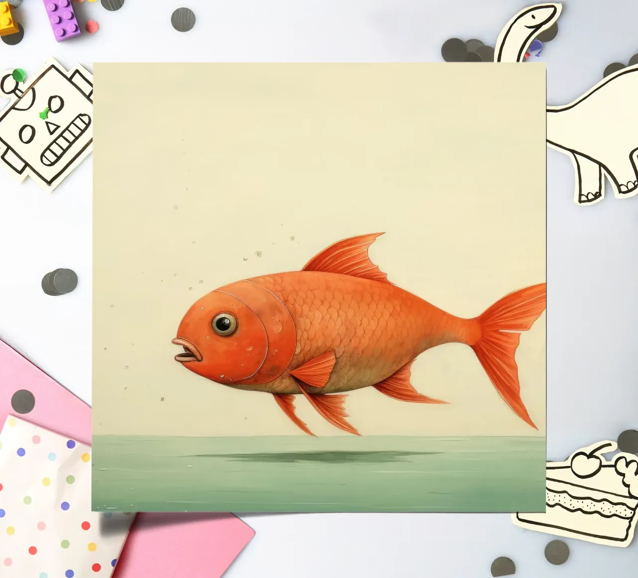 Minimum Carp sticker sheet by Minimal Animal Art