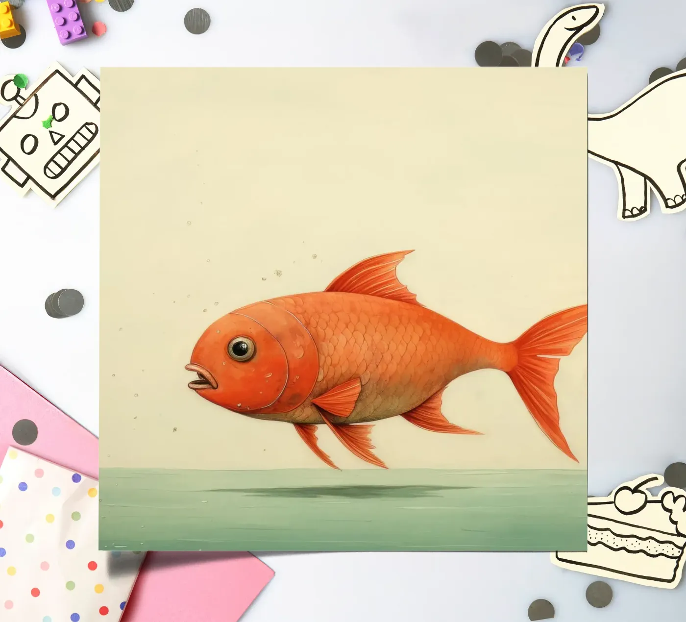 Minimum Carp planche autocollant de Minimal Animal Art