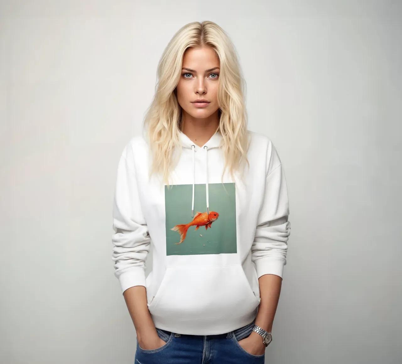 Carpa minima 4 felpa con cappuccio da Minimal Animal Art