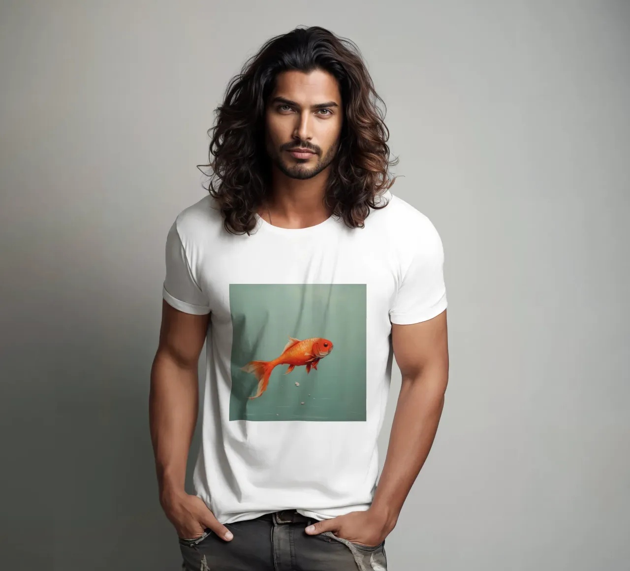 Carpa minima 4 t-shirt da Minimal Animal Art