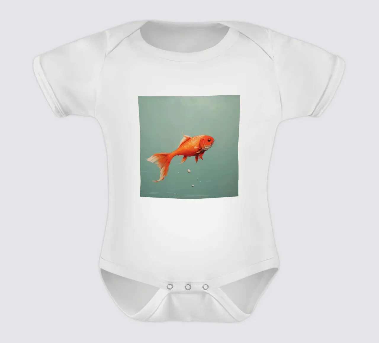 Carpe minimale body bébé de Minimal Animal Art