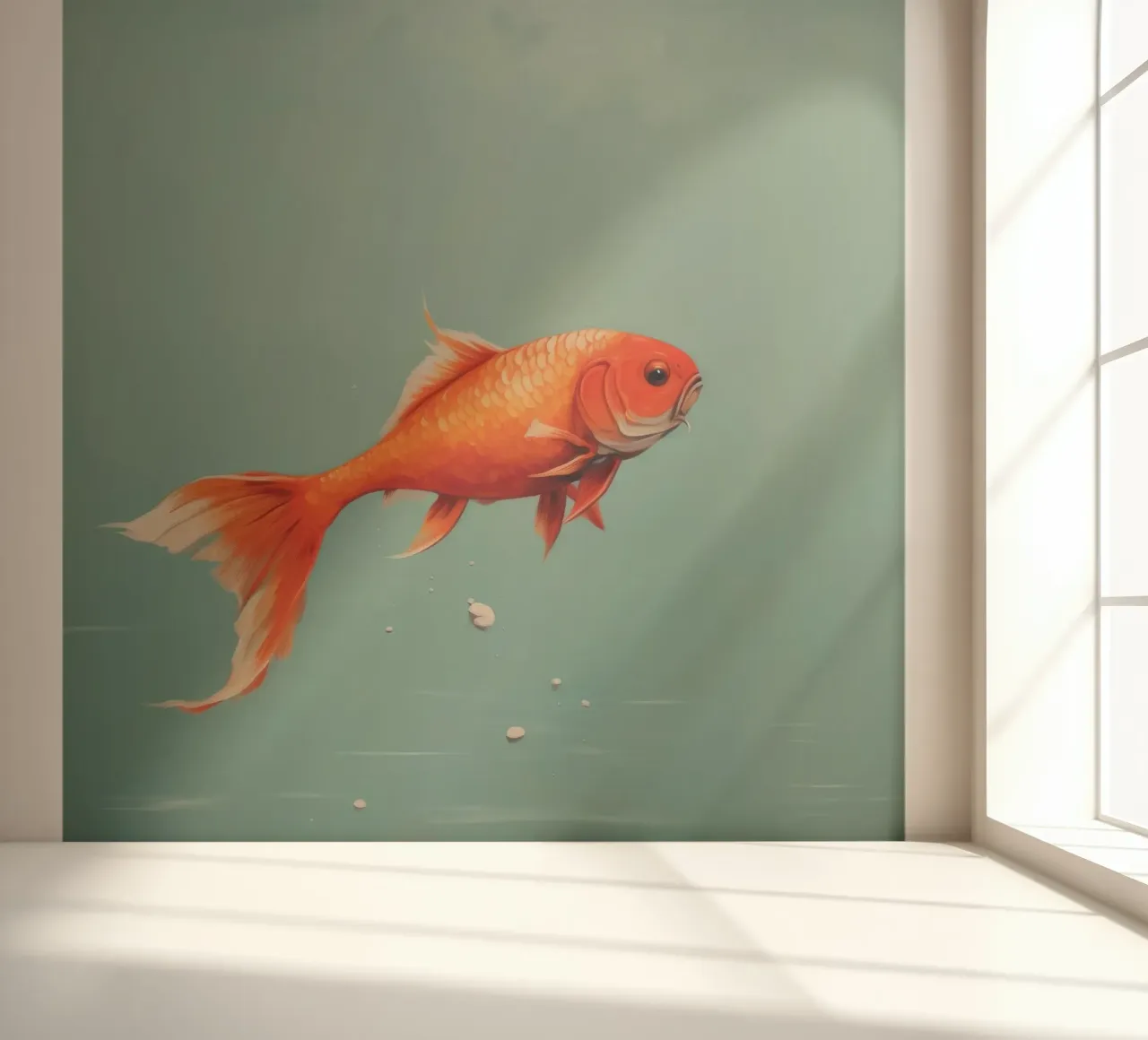 Minimum Carp fotobehang van Minimal Animal Art