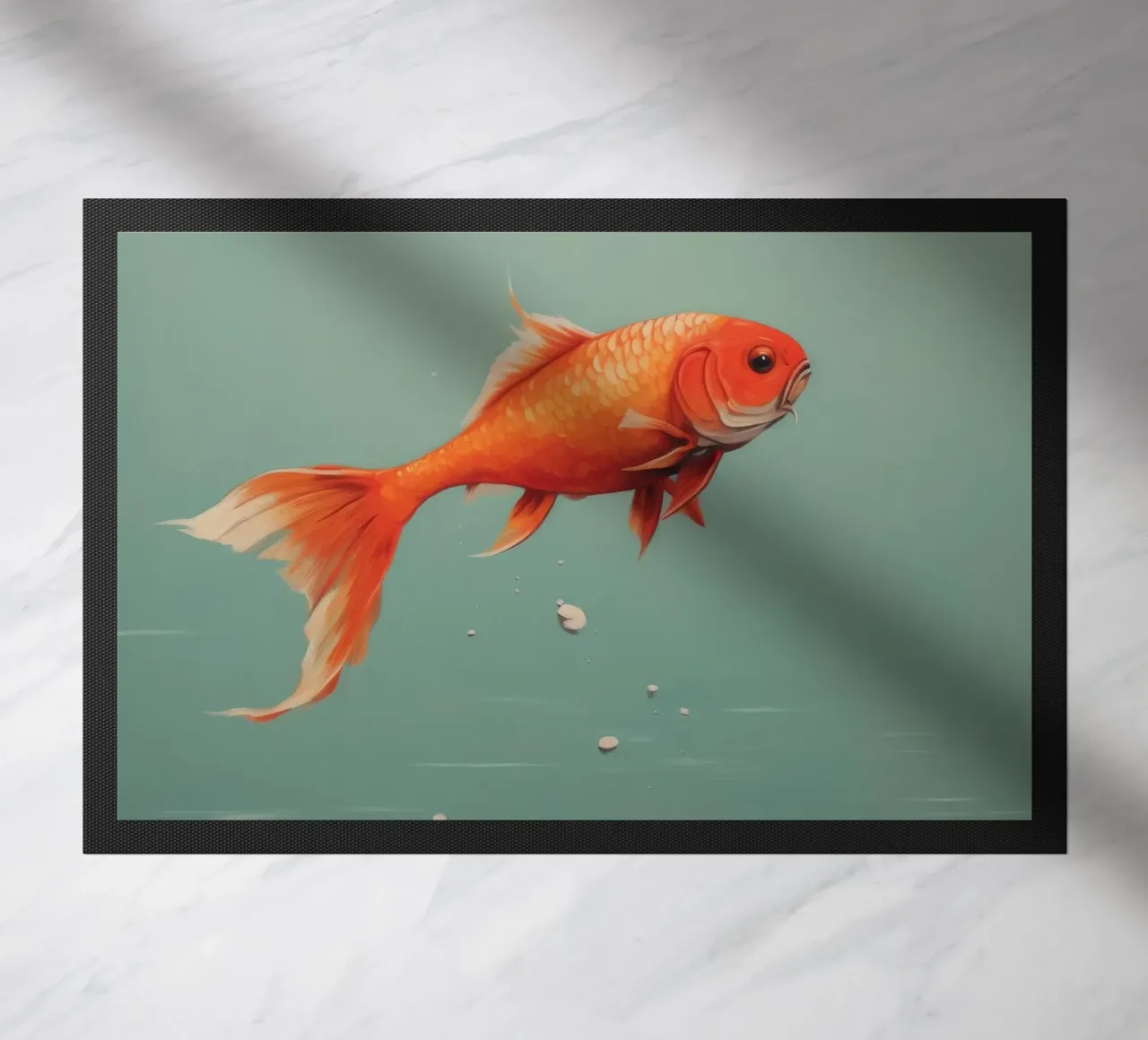 Minimaal Karper deurmat van Minimal Animal Art