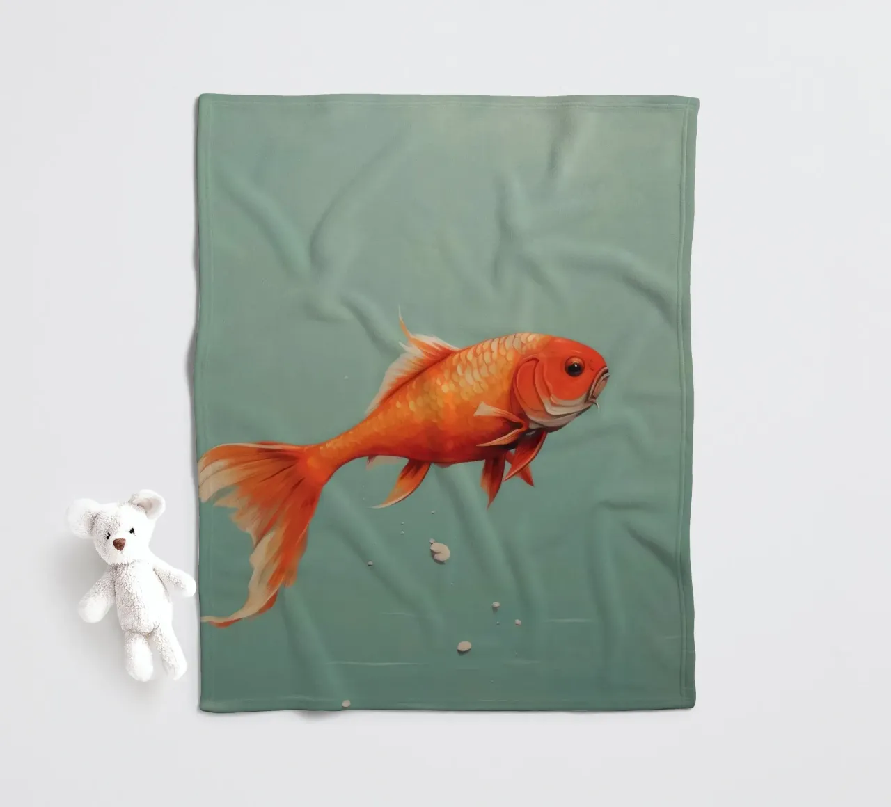 Carpa minima 4 coperta in pile da Minimal Animal Art