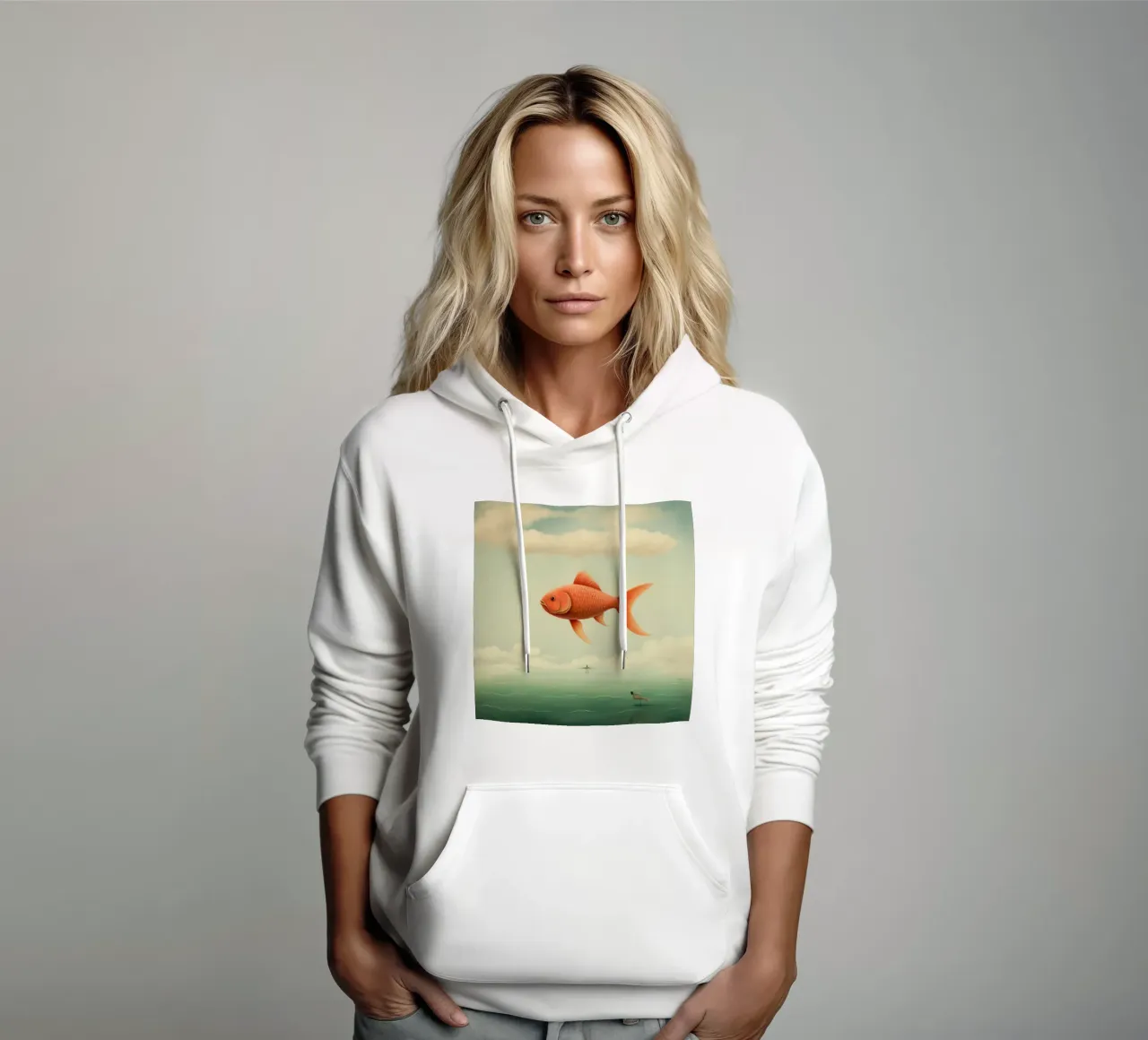 Carpa minima 1 felpa con cappuccio da Minimal Animal Art
