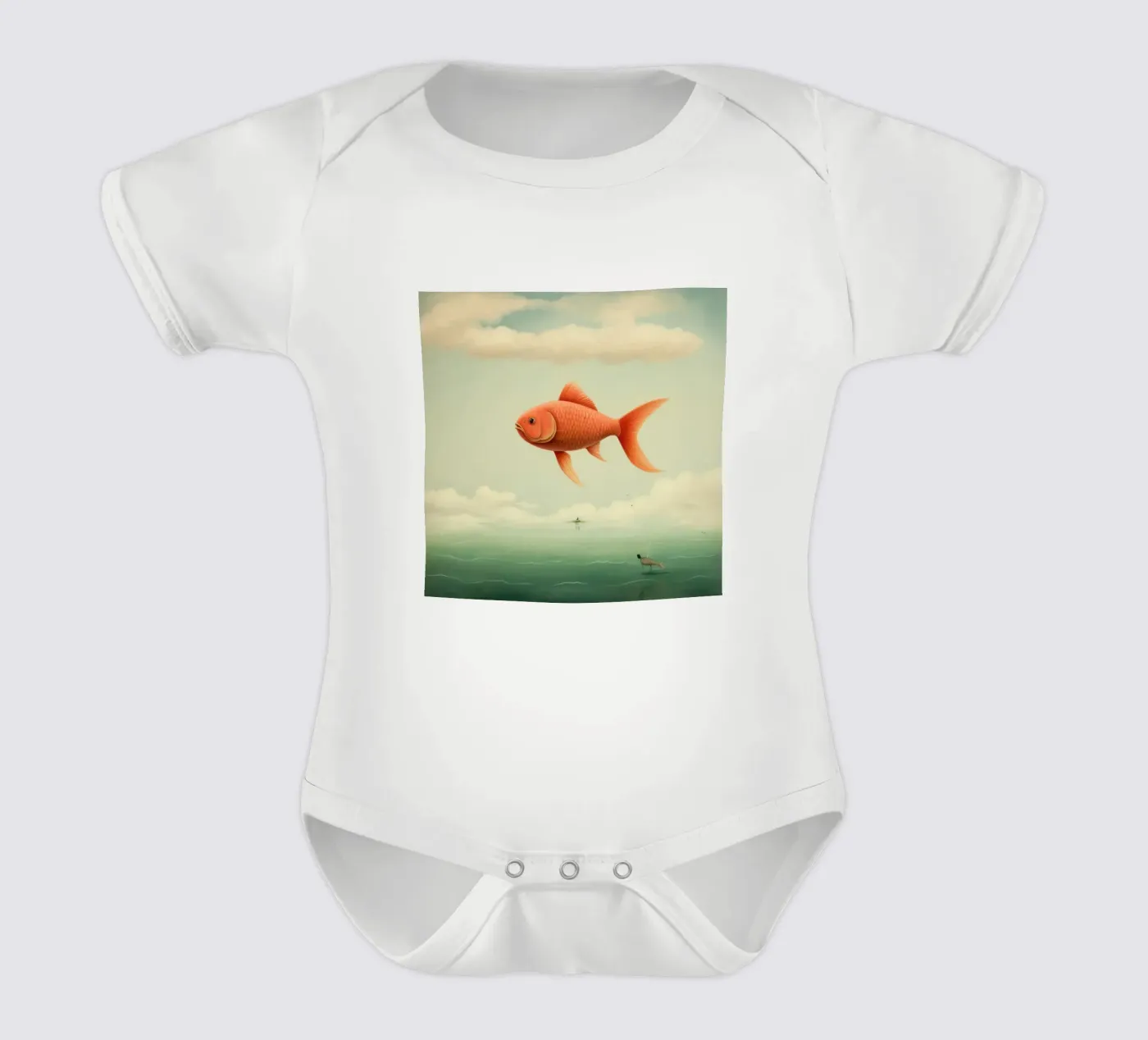 Carpe minimale body bébé de Minimal Animal Art