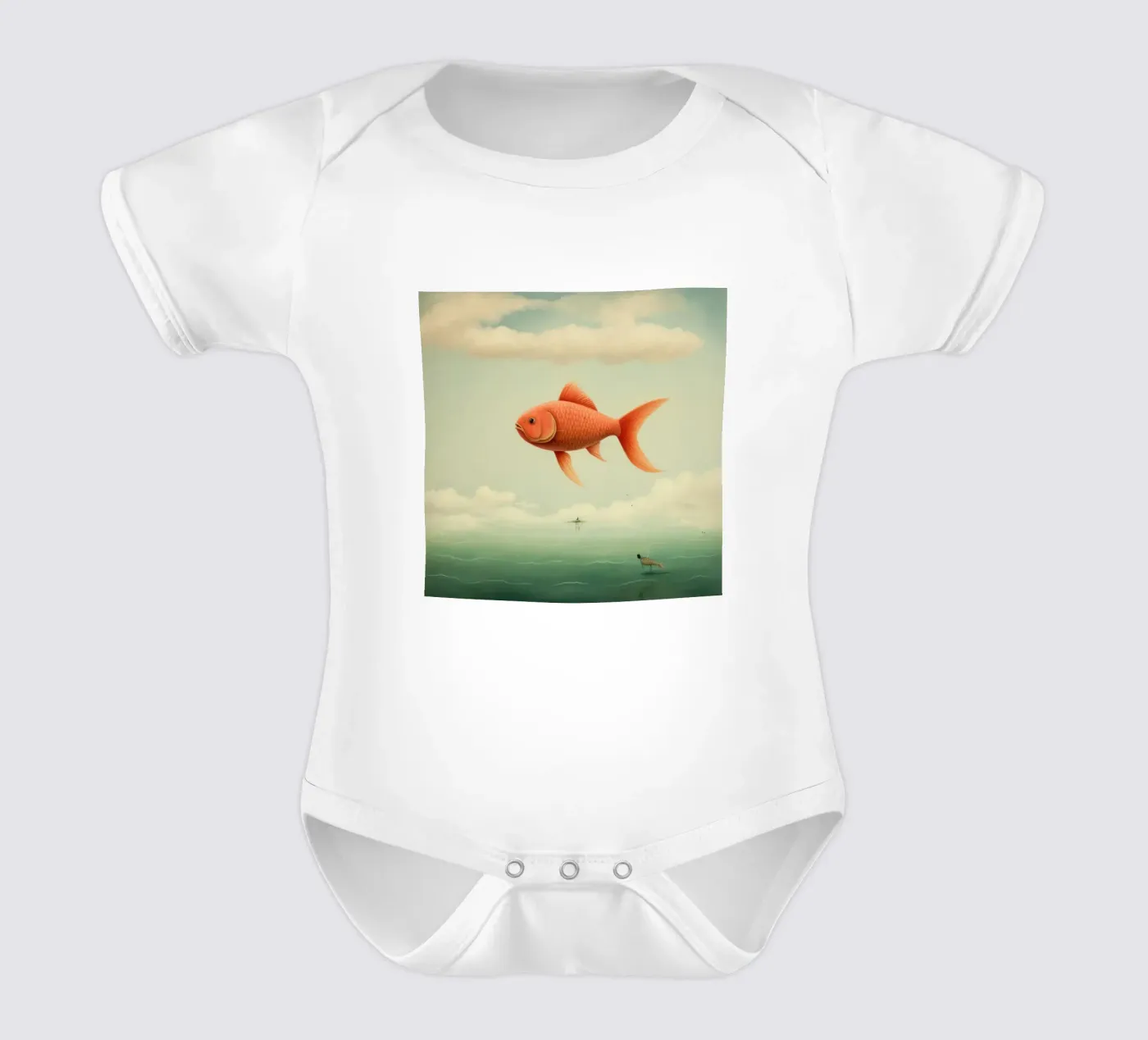 Carpe minimale body bébé de Minimal Animal Art