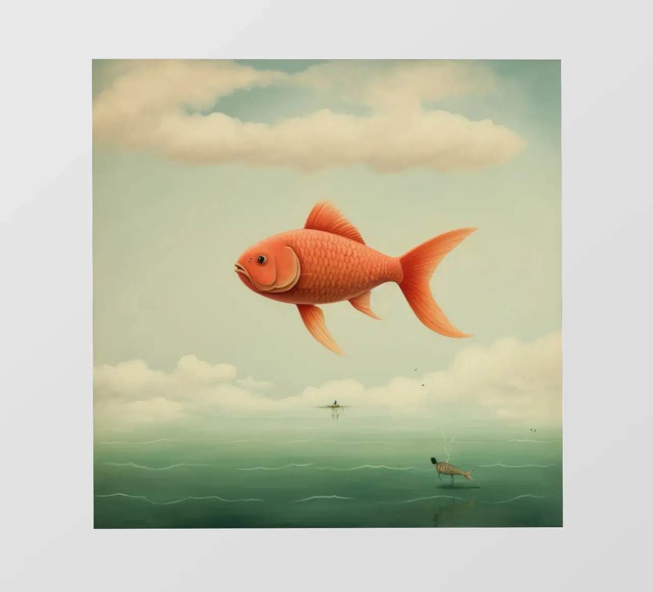 Minimaal Karper fotobehang van Minimal Animal Art