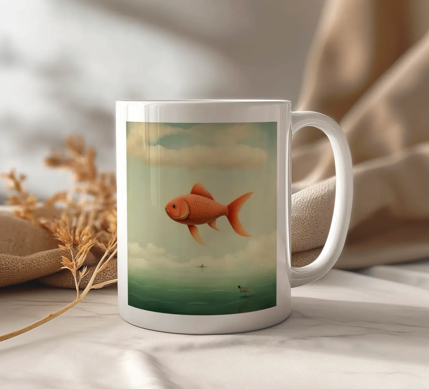 Carpa minima tazza in ceramica da Minimal Animal Art