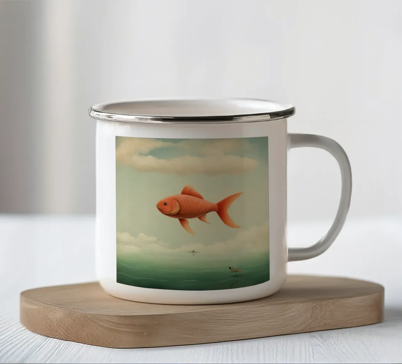 Carpa minima 1 tazza in smalto da Minimal Animal Art