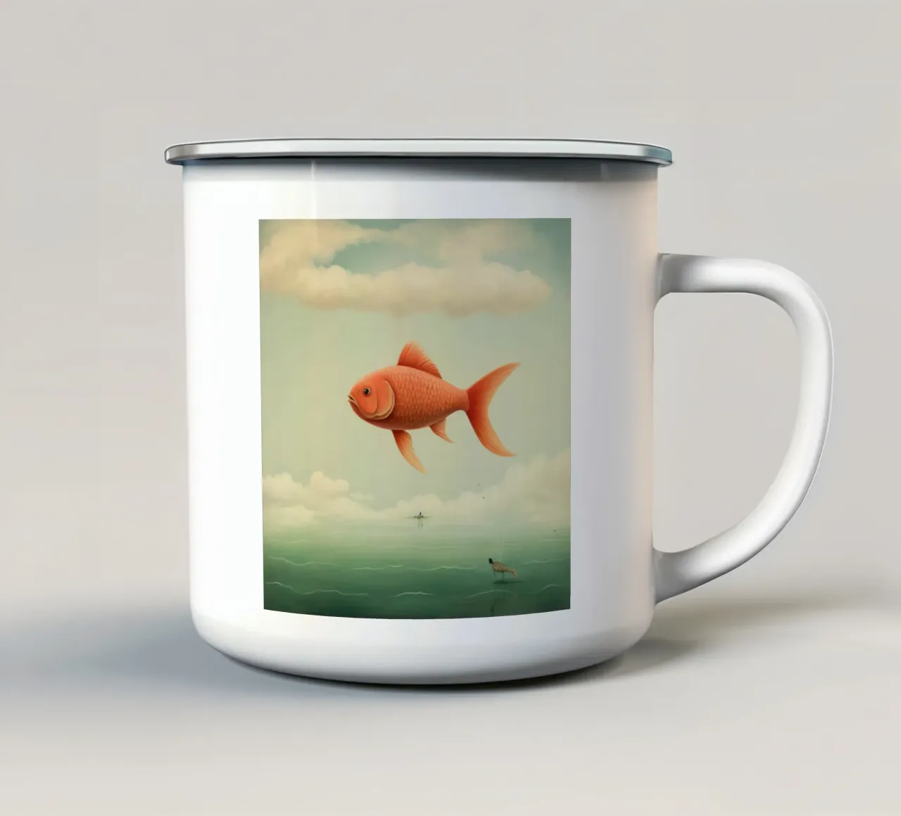 Carpa minima 1 tazza in smalto da Minimal Animal Art