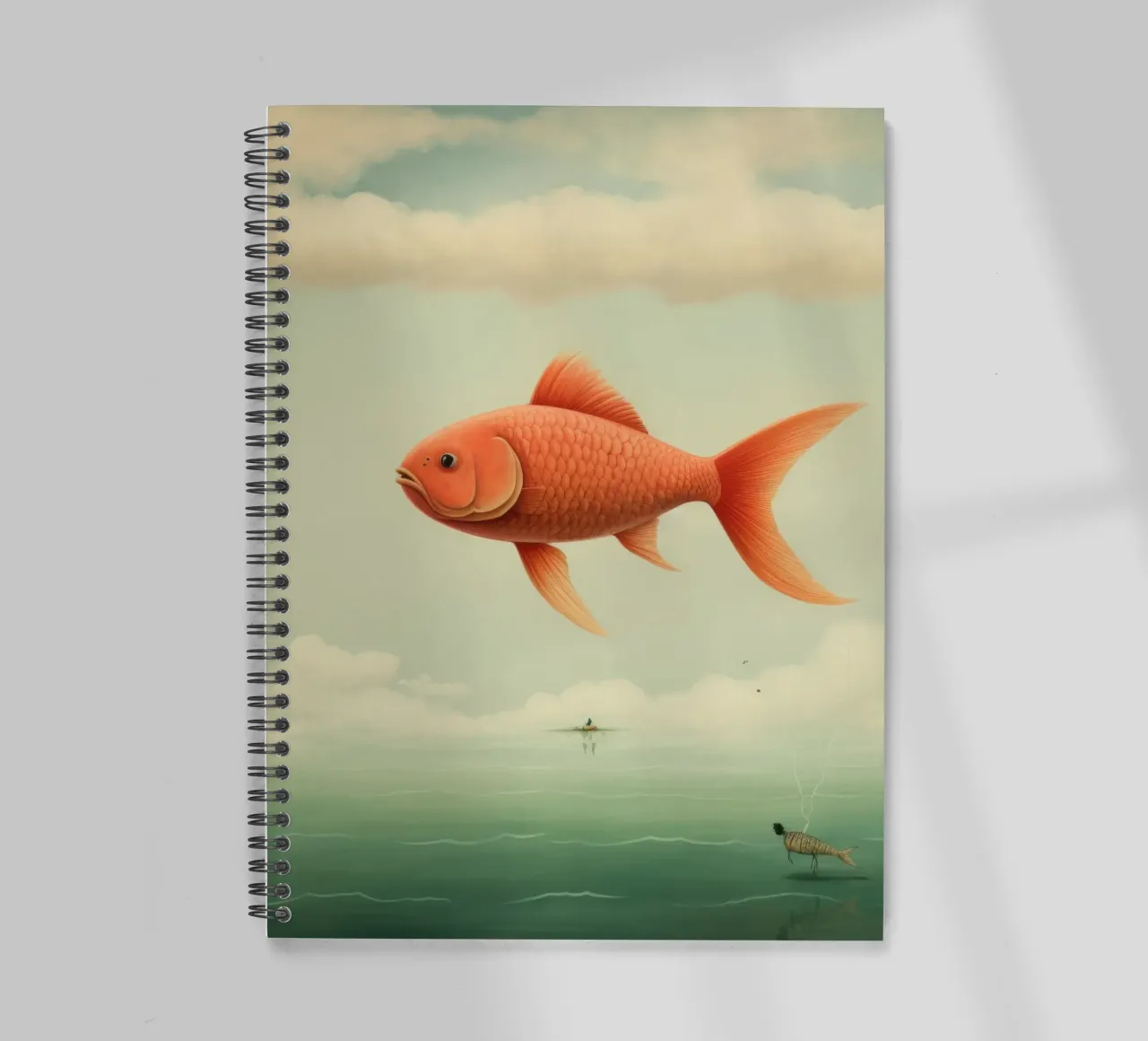 Minimal Carp 1 spiral notebook by Minimal Animal Art