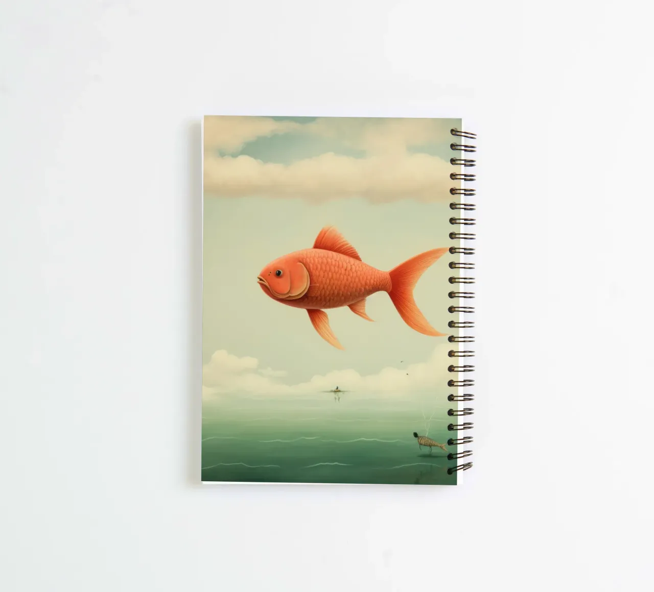 Minimal Carp 1 spiral notebook by Minimal Animal Art
