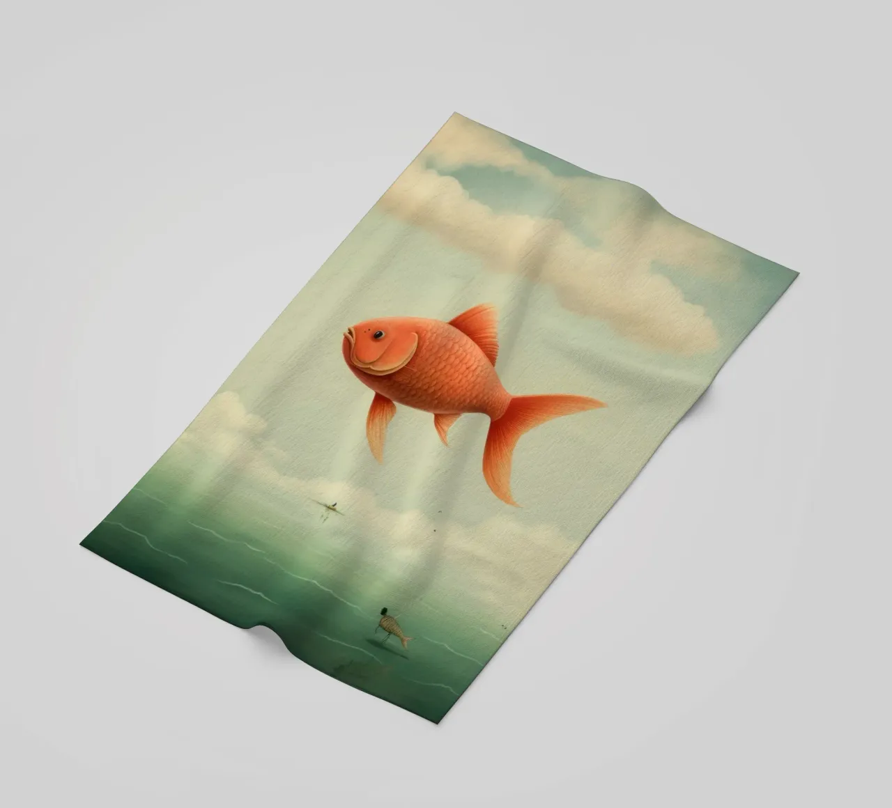 Minimum Carp beach towel by Minimal Animal Art