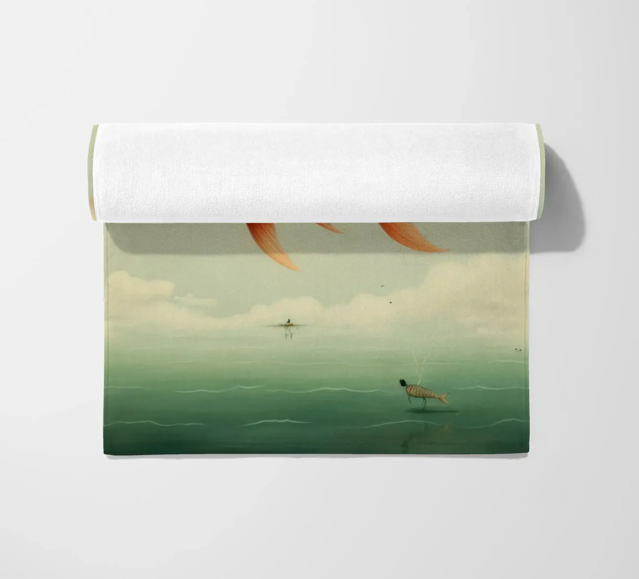 Minimum Carp beach towel by Minimal Animal Art