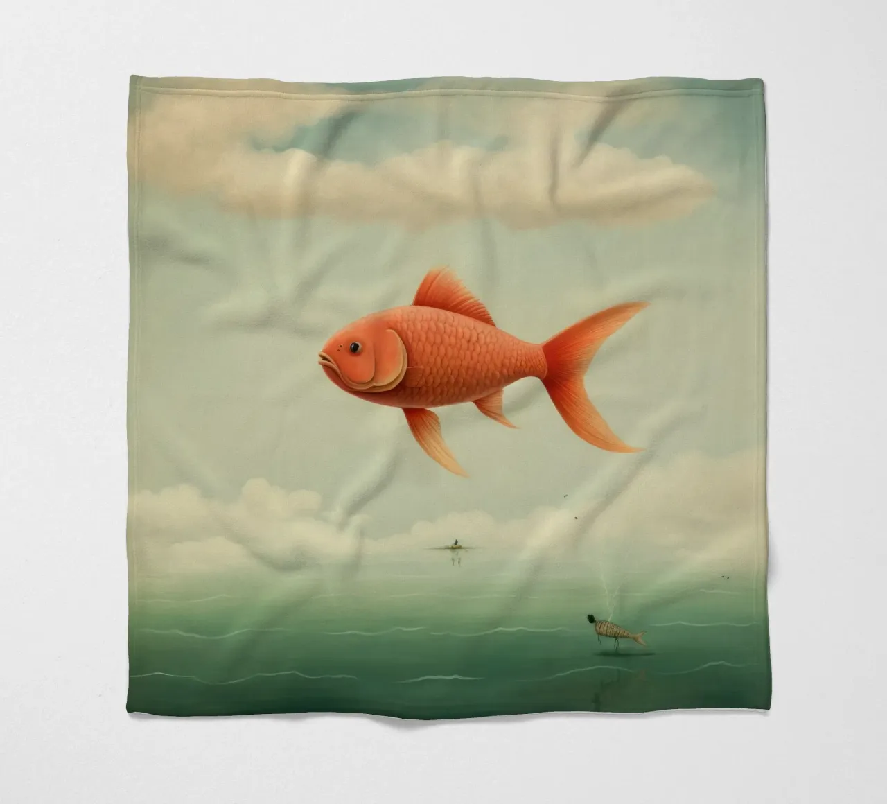 Minimum Carp fleece blanket by Minimal Animal Art