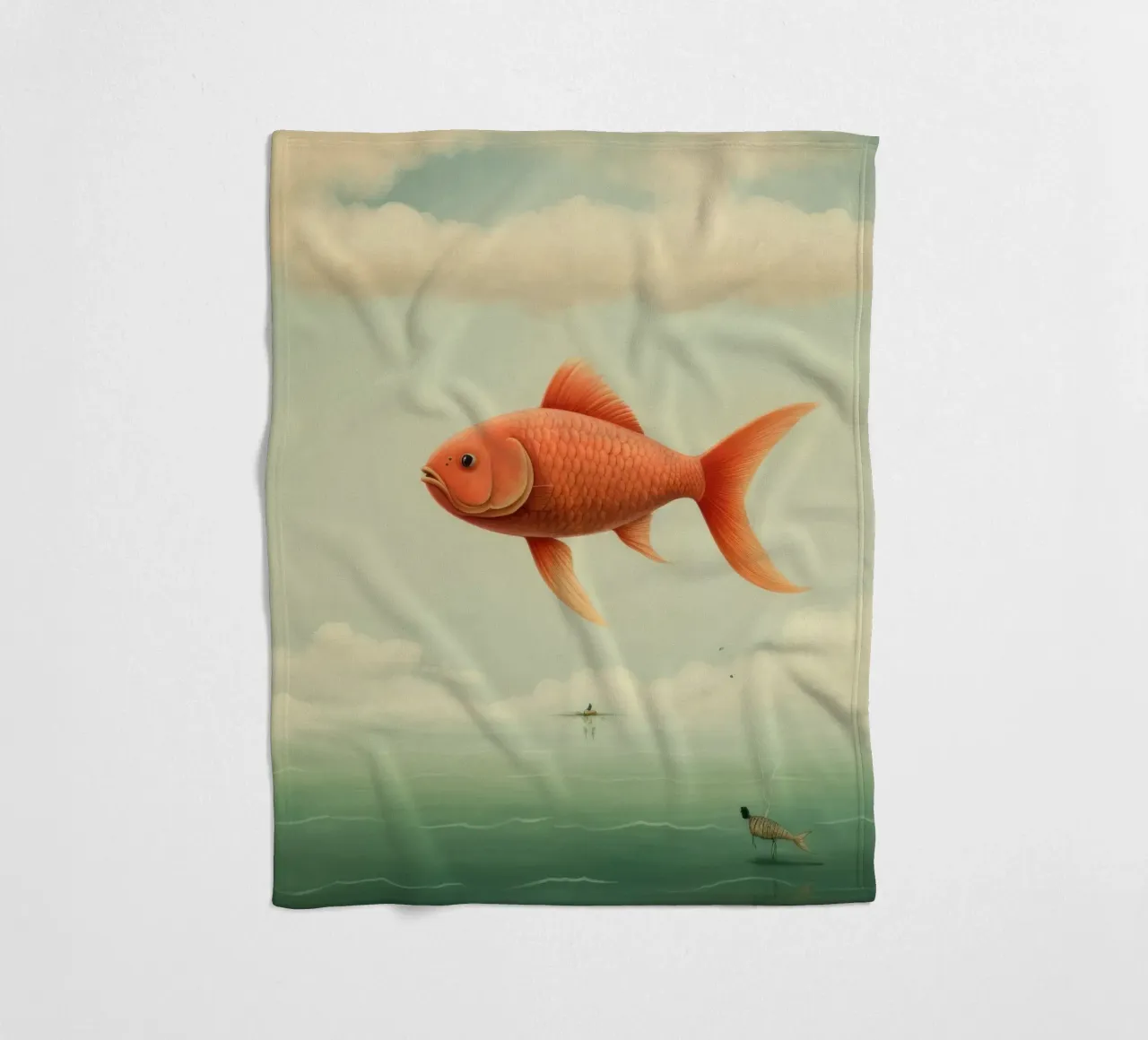 Carpa minima 1 coperta in pile da Minimal Animal Art