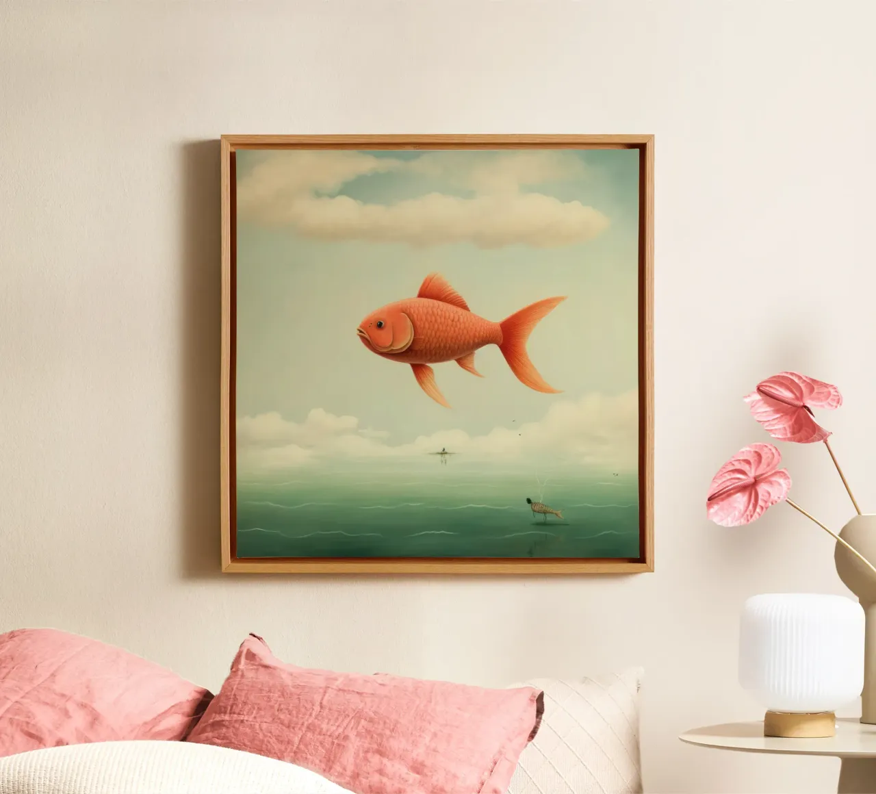 Minimum Carp canvas by Minimal Animal Art