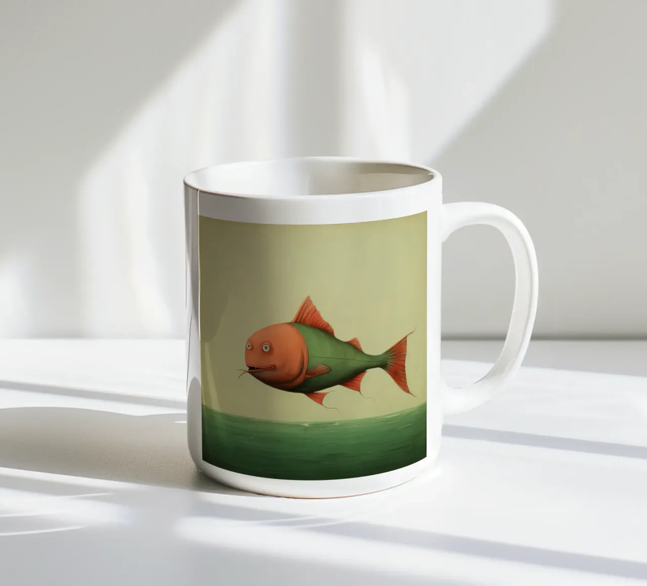 Pesce gatto minimo 2 tazza in ceramica da Minimal Animal Art