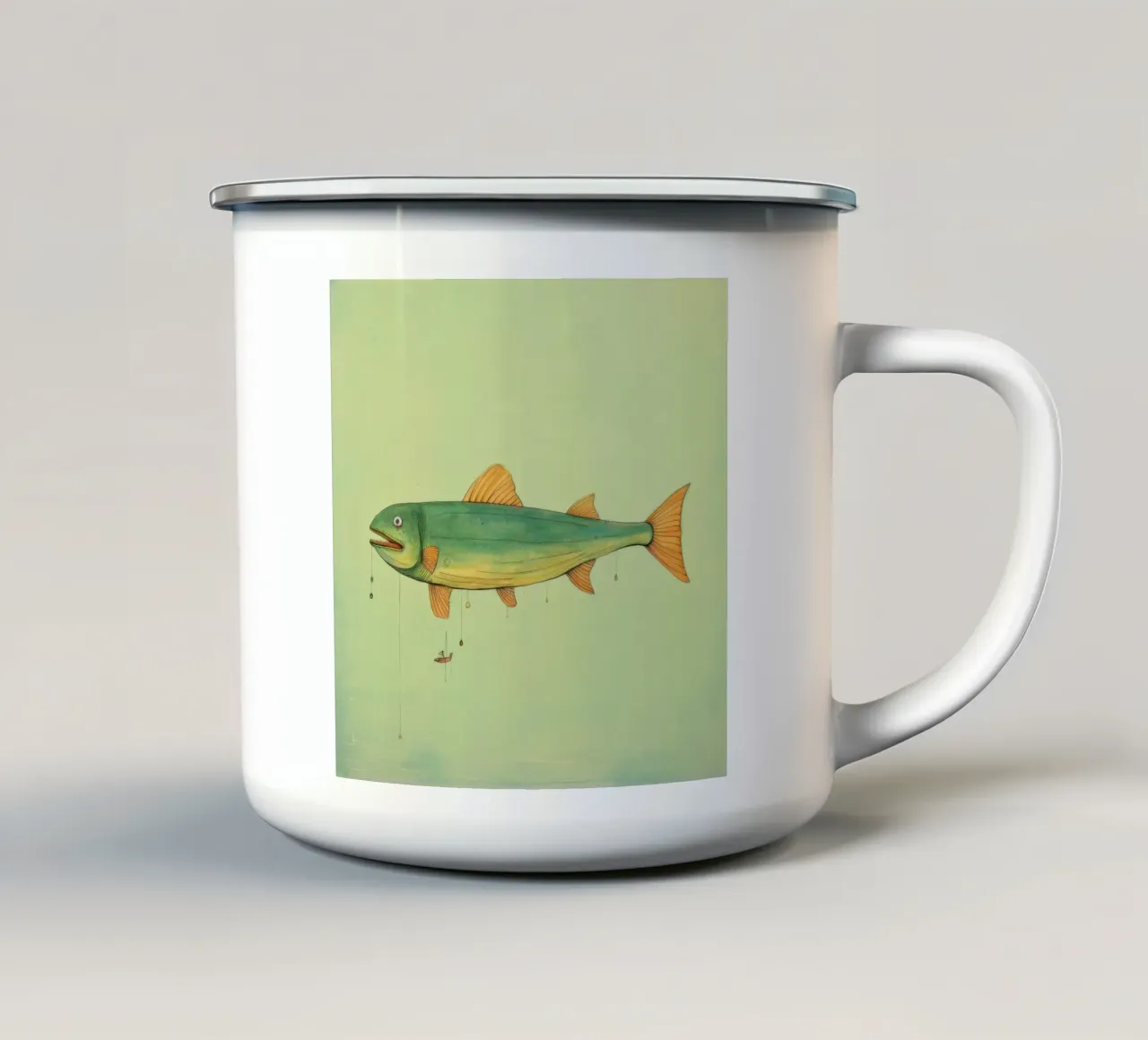 Pesce gatto minimo 1 tazza in smalto da Minimal Animal Art