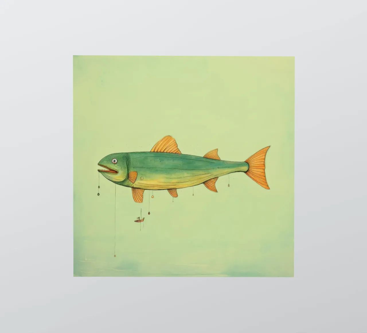 Poisson-chat minimal 1 autocollant de Minimal Animal Art