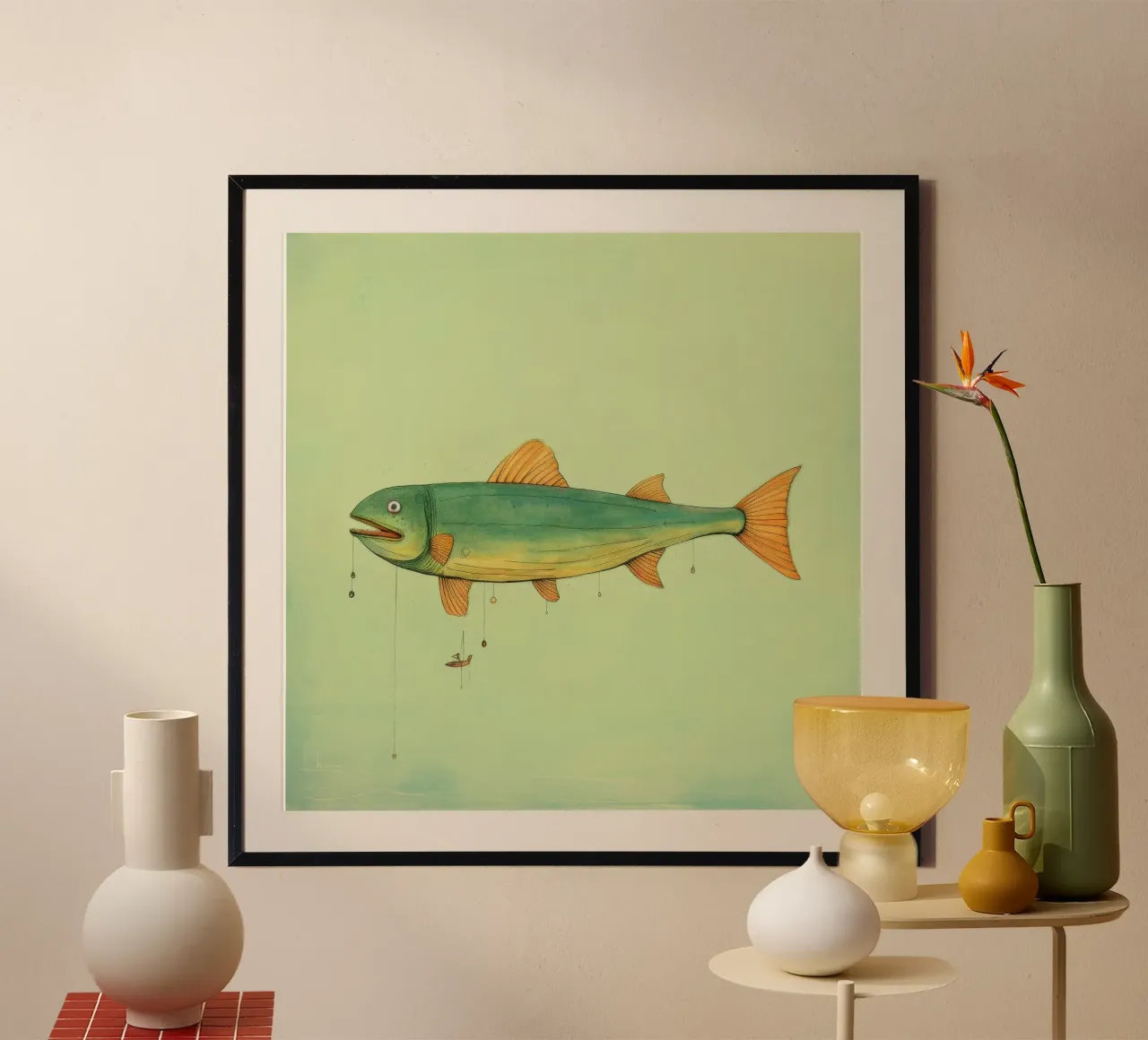 Pesce gatto minimo 1 carta hahnemühle da Minimal Animal Art