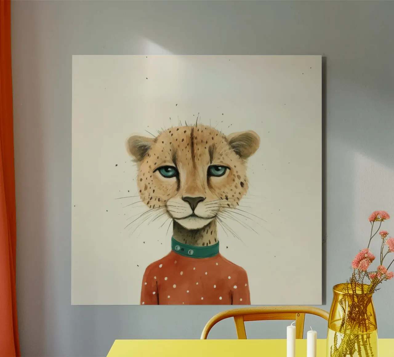 Minimal Cheetah 2 alluminio dibond da Minimal Animal Art