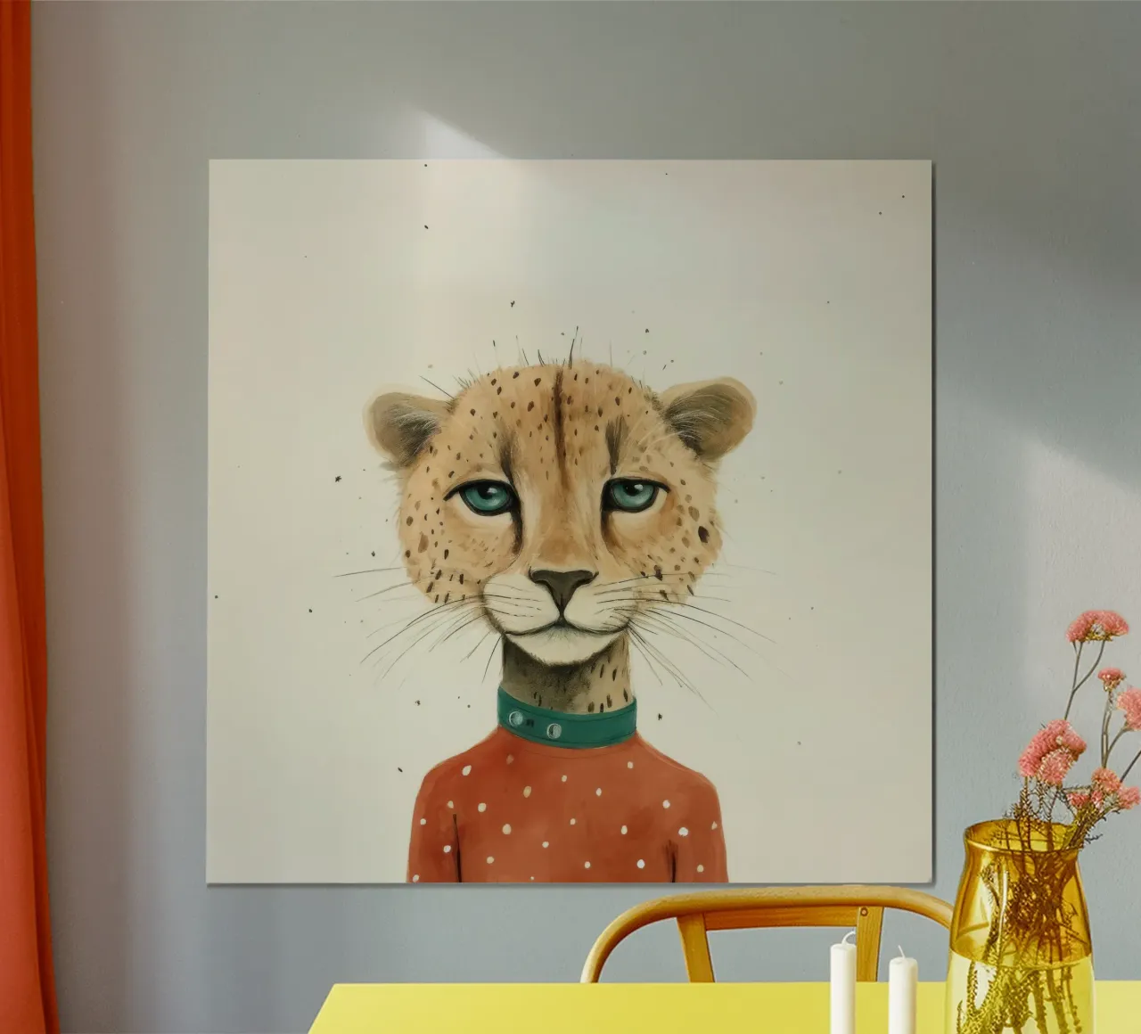 Minimal Cheetah 2 carta hahnemühle da Minimal Animal Art