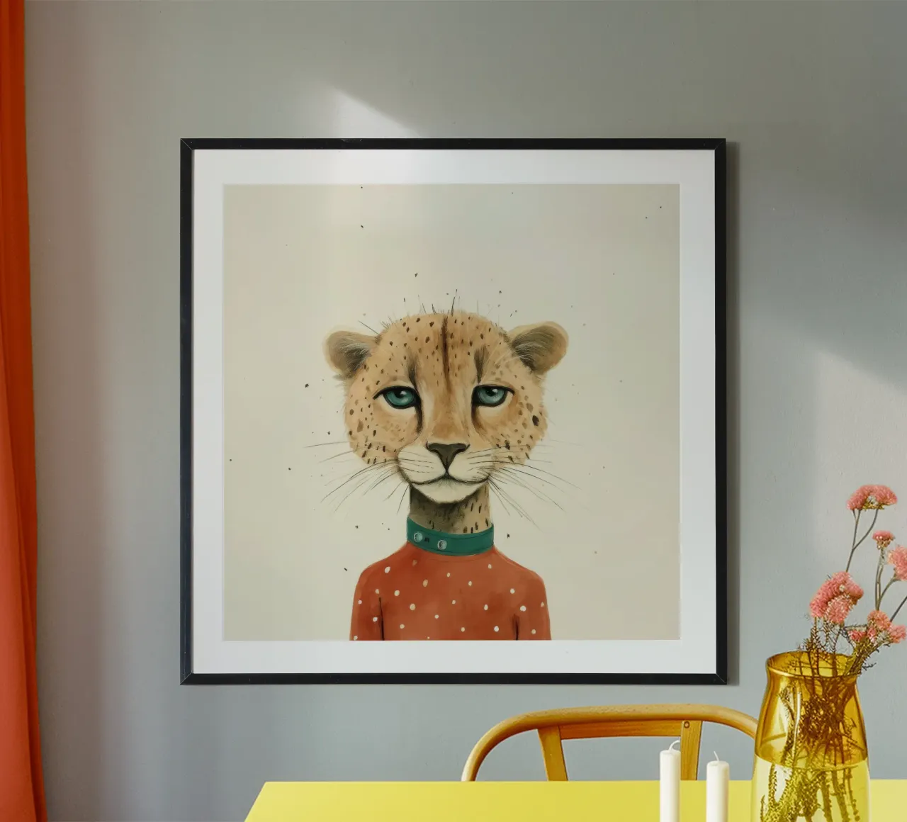 Minimal Cheetah 2 carta hahnemühle da Minimal Animal Art