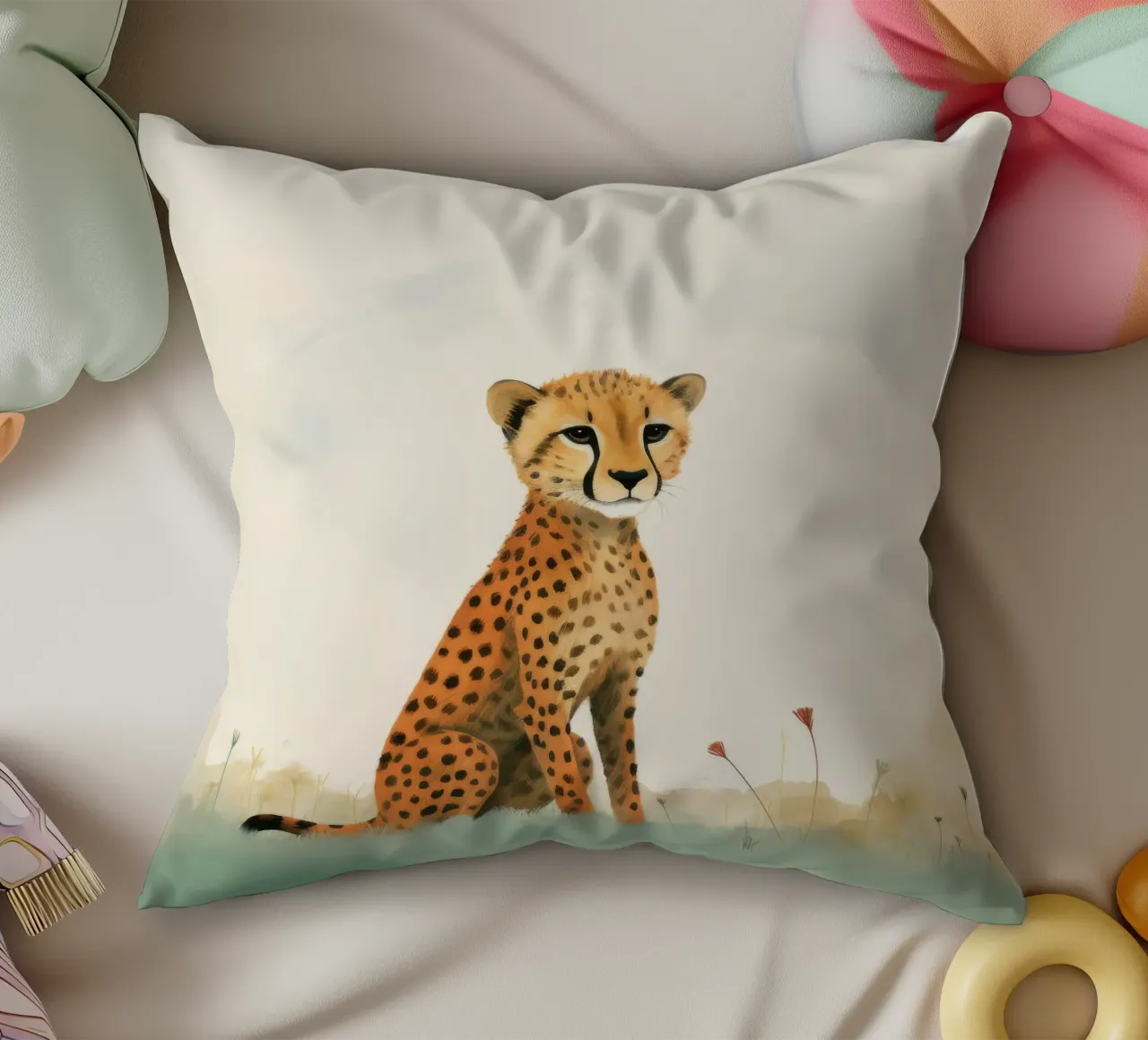Ghepardo 3 Minimo cuscino da Minimal Animal Art