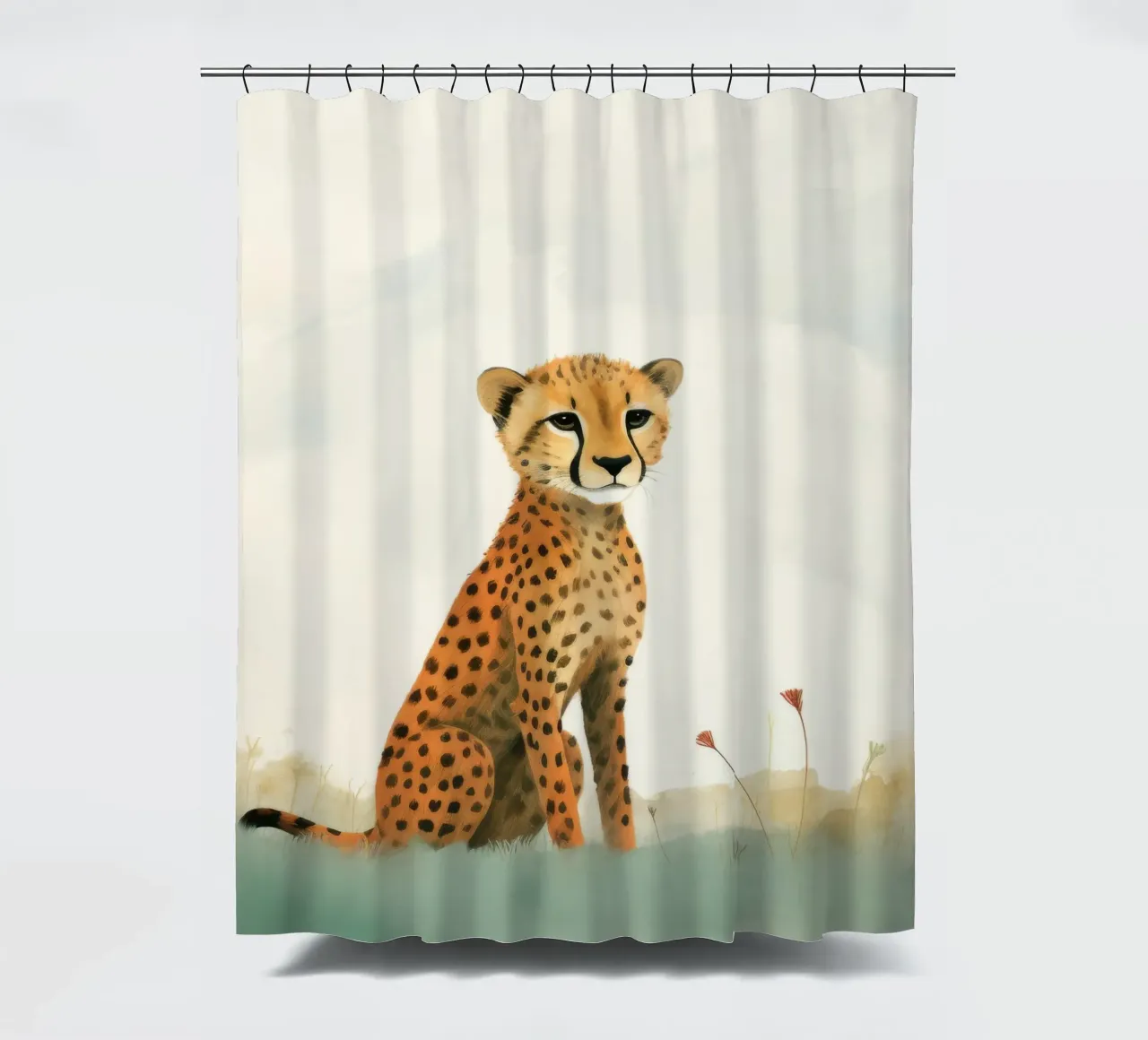 Ghepardo 3 Minimo tenda da doccia da Minimal Animal Art