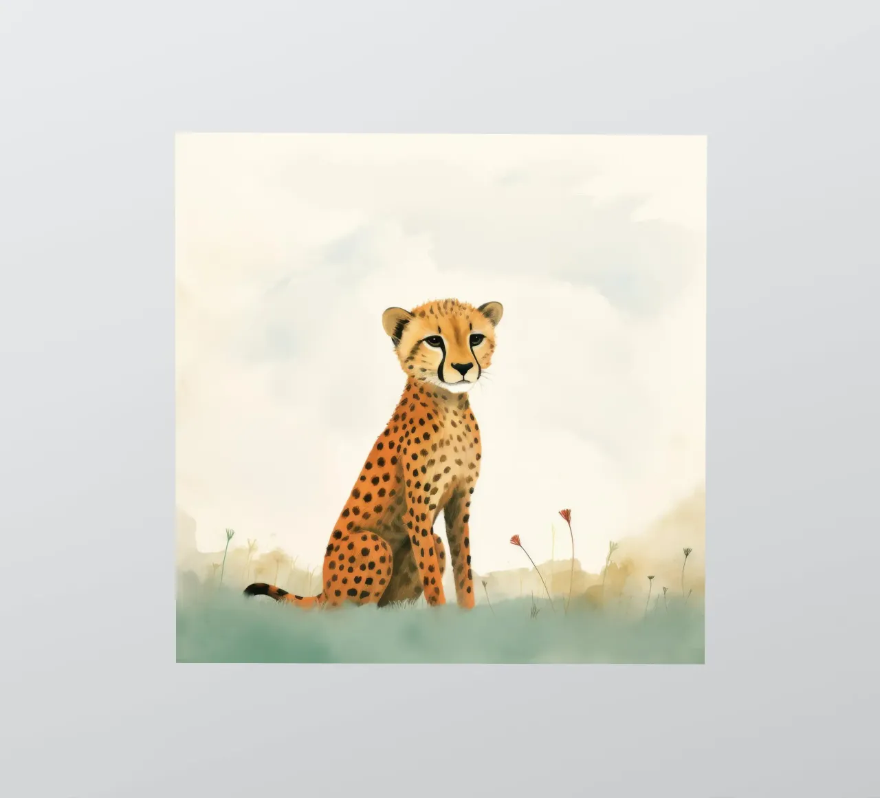 Ghepardo 3 Minimo adesivo da Minimal Animal Art