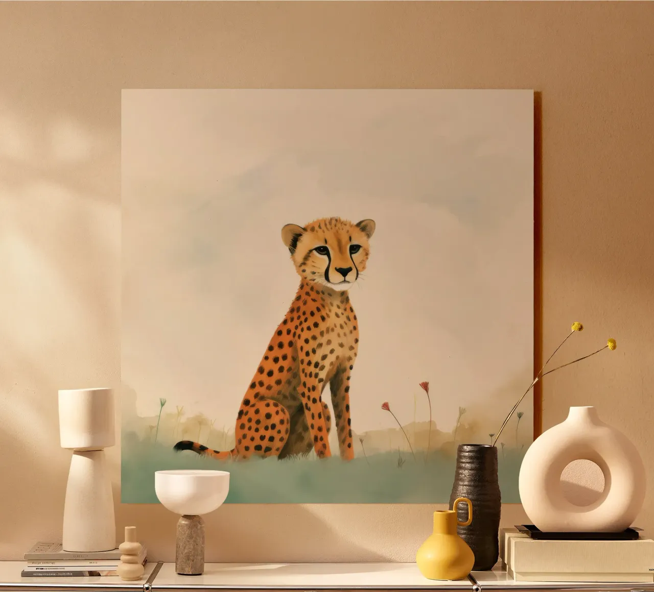 Ghepardo 3 Minimo plexiglass da Minimal Animal Art