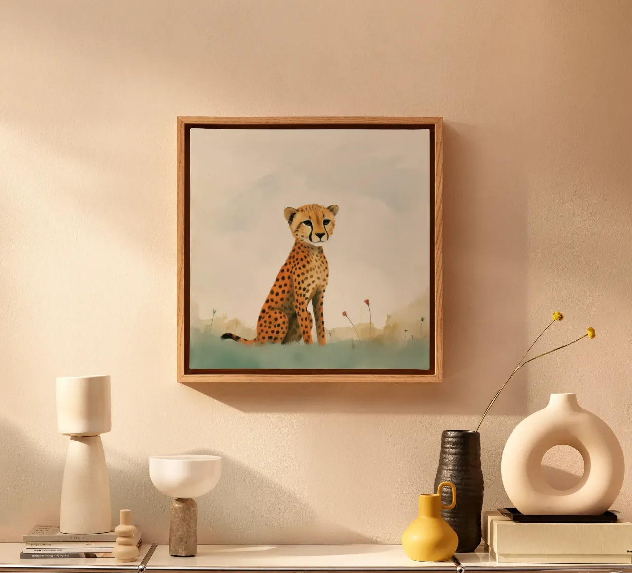 Ghepardo 3 Minimo tela da Minimal Animal Art