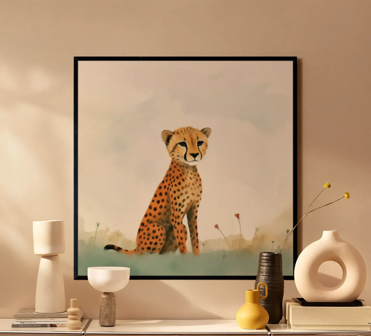 Ghepardo 3 Minimo carta hahnemühle da Minimal Animal Art
