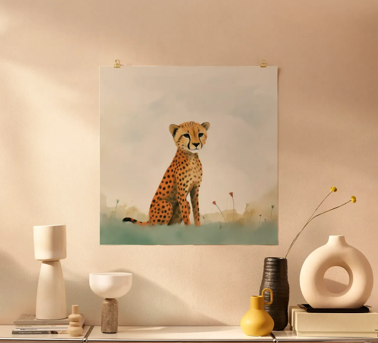 Guépard 3 Minimum poster de Minimal Animal Art